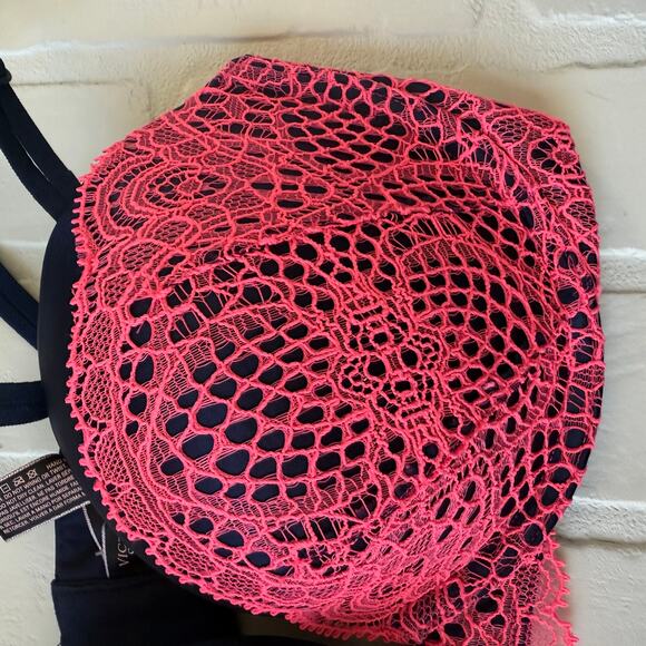 Victoria's Secret Very Sexy Multiway /Multi Option Navy Blue Hot Pink Bra 36C - Picture 3 of 5